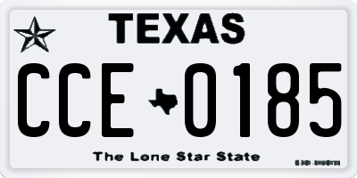 TX license plate CCE0185