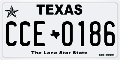 TX license plate CCE0186