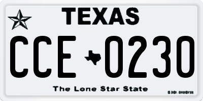 TX license plate CCE0230