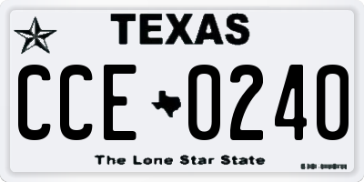 TX license plate CCE0240