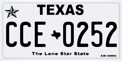 TX license plate CCE0252