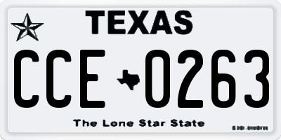 TX license plate CCE0263