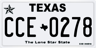 TX license plate CCE0278