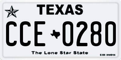 TX license plate CCE0280