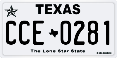 TX license plate CCE0281