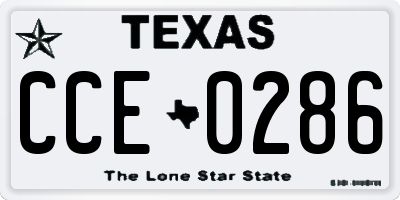 TX license plate CCE0286