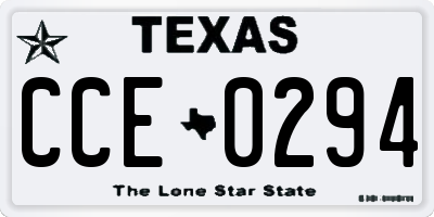TX license plate CCE0294