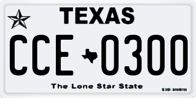 TX license plate CCE0300