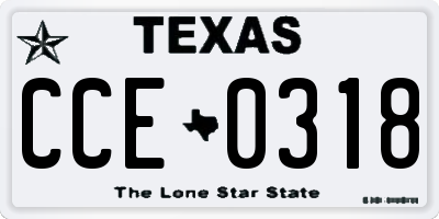 TX license plate CCE0318