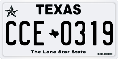 TX license plate CCE0319