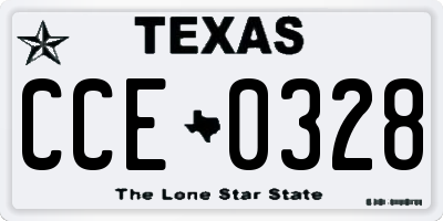 TX license plate CCE0328