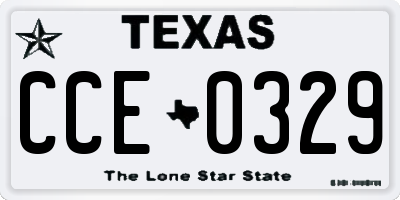 TX license plate CCE0329