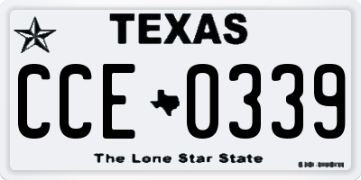 TX license plate CCE0339