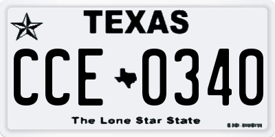 TX license plate CCE0340