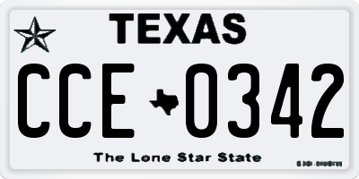 TX license plate CCE0342