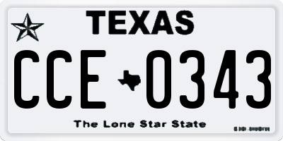 TX license plate CCE0343