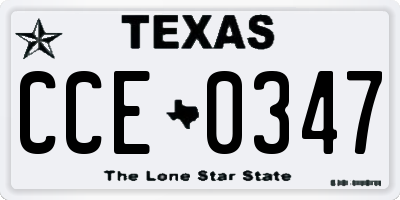 TX license plate CCE0347