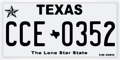 TX license plate CCE0352