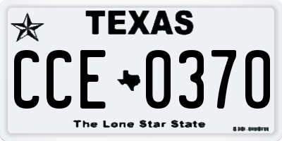 TX license plate CCE0370