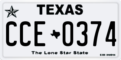 TX license plate CCE0374