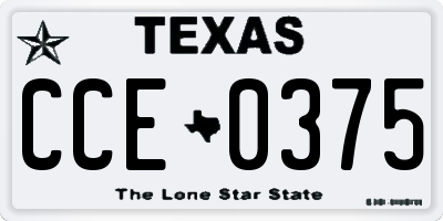 TX license plate CCE0375