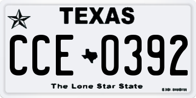 TX license plate CCE0392
