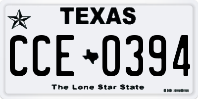 TX license plate CCE0394