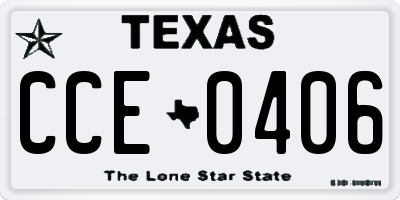 TX license plate CCE0406