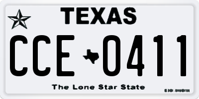 TX license plate CCE0411
