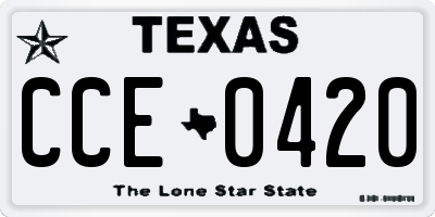 TX license plate CCE0420