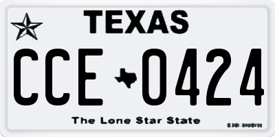 TX license plate CCE0424