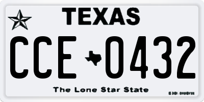 TX license plate CCE0432