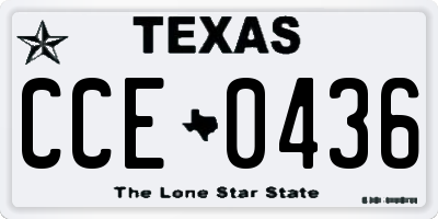 TX license plate CCE0436