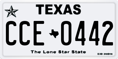 TX license plate CCE0442