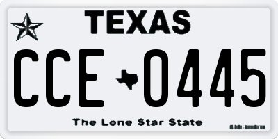 TX license plate CCE0445