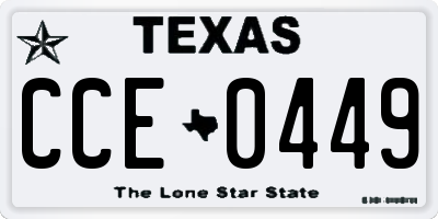 TX license plate CCE0449