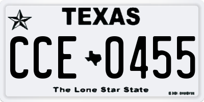 TX license plate CCE0455