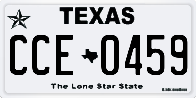 TX license plate CCE0459