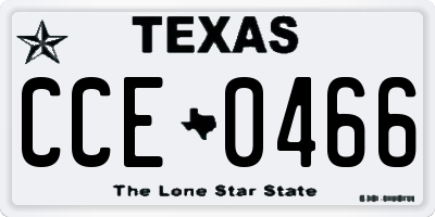 TX license plate CCE0466