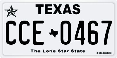 TX license plate CCE0467