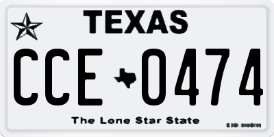 TX license plate CCE0474