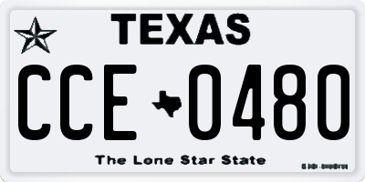 TX license plate CCE0480