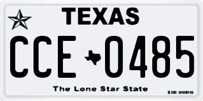 TX license plate CCE0485