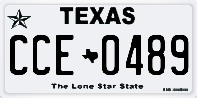 TX license plate CCE0489