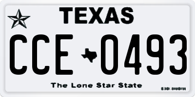 TX license plate CCE0493