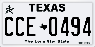 TX license plate CCE0494