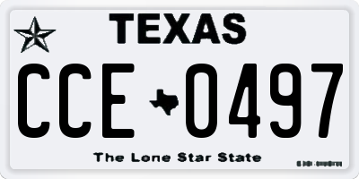 TX license plate CCE0497
