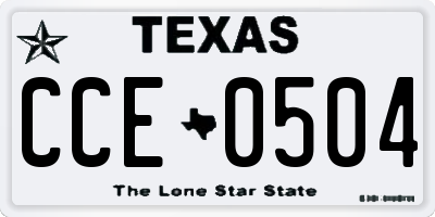 TX license plate CCE0504
