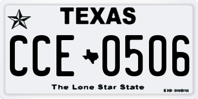 TX license plate CCE0506
