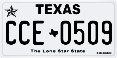 TX license plate CCE0509